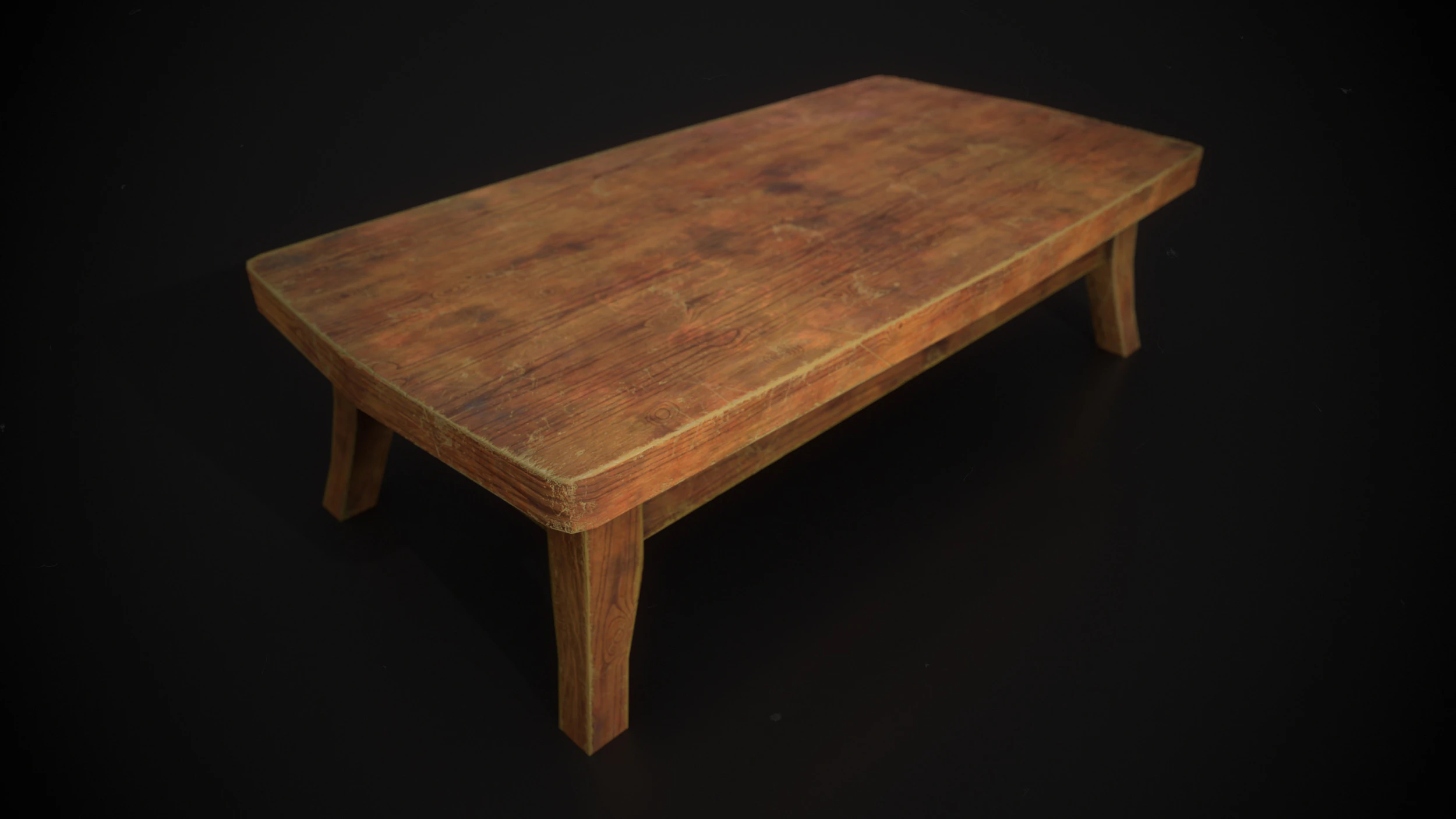 Worn Out Coffee Table 3D Model .c4d .max .obj .3ds .fbx .stl .blend