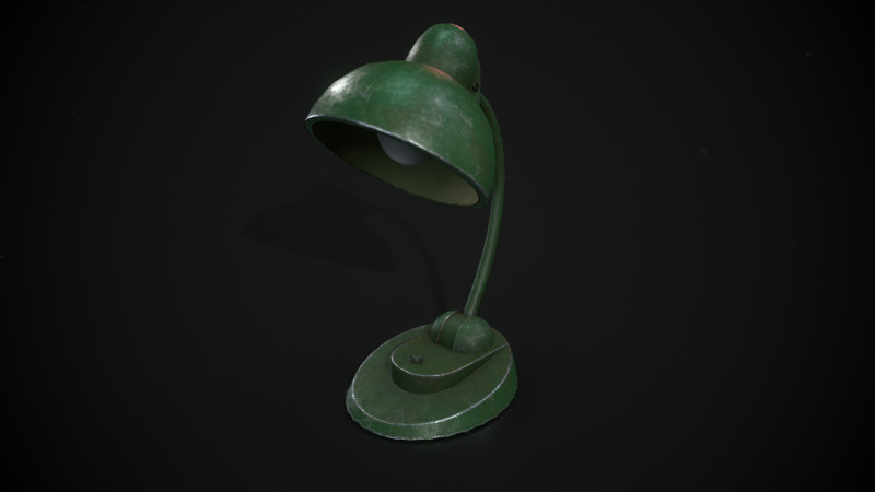Worn Out Desk Lamp 3D Model .c4d .max .obj .3ds .fbx .stl .blend 