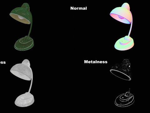 Worn Out Desk Lamp 3D Model