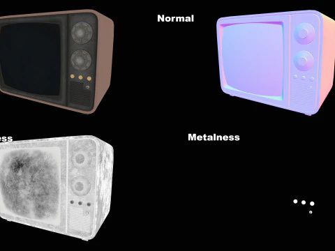 Vecchia televisione Modello 3D