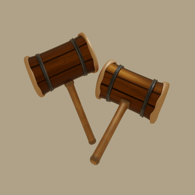 Stylized hammer 3D Model .c4d .max .obj .3ds .fbx .stl .blend