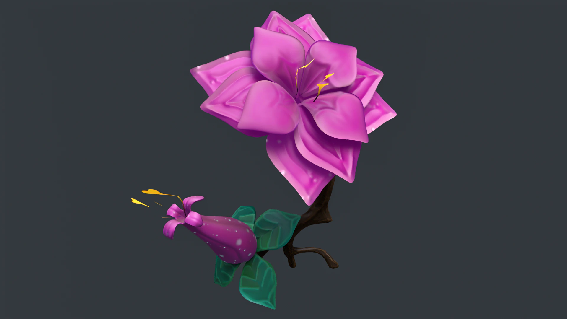 Stylized Flowers 3D Model .c4d .max .obj .3ds .fbx .stl .blend 