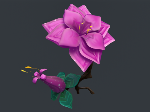 Stylized Flowers 3D Model