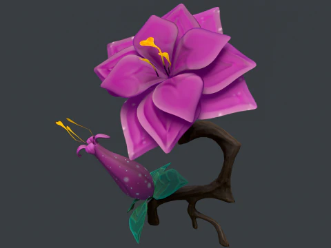 Stylized Flowers 3D Model
