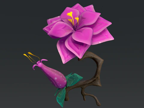 Stylized Flowers 3D Model