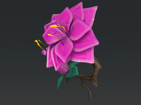 Stylized Flowers 3D Model