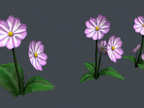 Stylized Flowers2 Model 3D