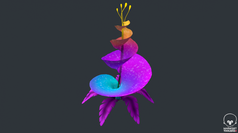 Stylized Flowers7 3D Model .c4d .max .obj .3ds .fbx .stl .blend 