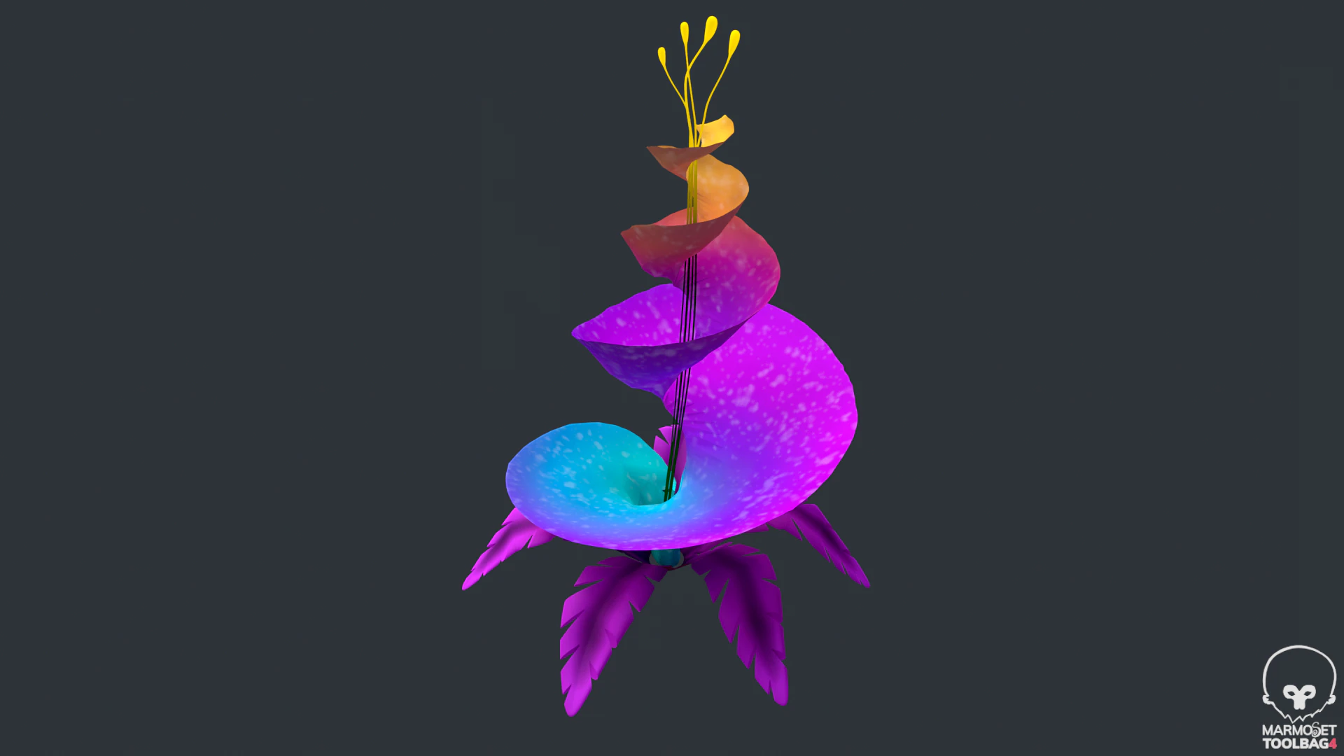 Stylized Flowers7 3D Model .c4d .max .obj .3ds .fbx .stl .blend