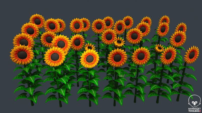 Stylized Flowers 8-9 3D Model .c4d .max .obj .3ds .fbx .stl .blend