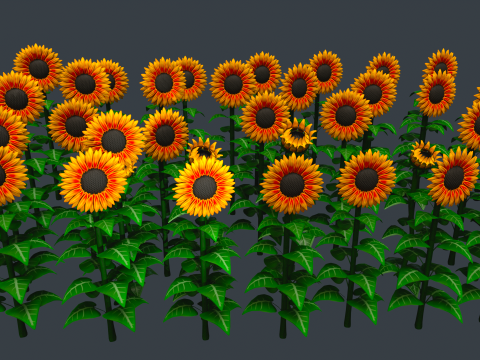 Stylized Flowers 8-9 3D Model
