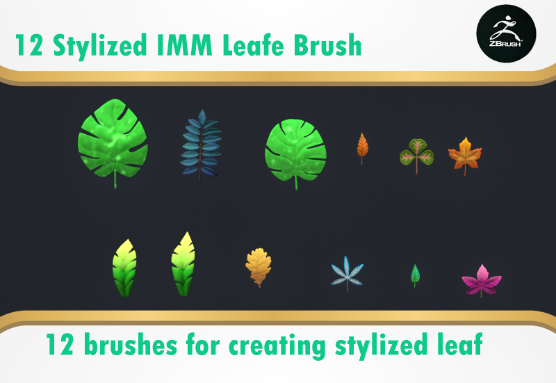 Stylized IMM Leaf Brush Modèle 3D .c4d .max .obj .3ds .fbx .stl .blend 