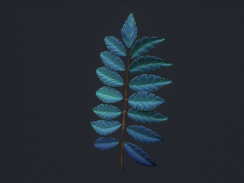 Stylized IMM Leaf Brush Modèle 3D