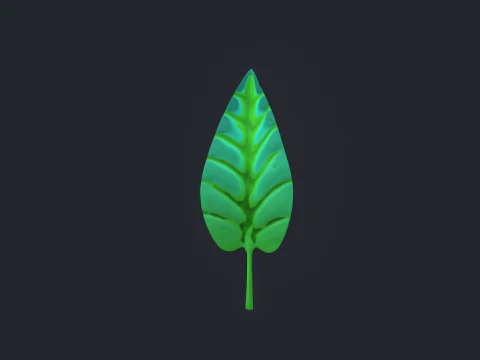 Stylized IMM Leaf Brush 3D Model