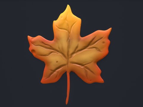 Stylized IMM Leaf Brush Modèle 3D
