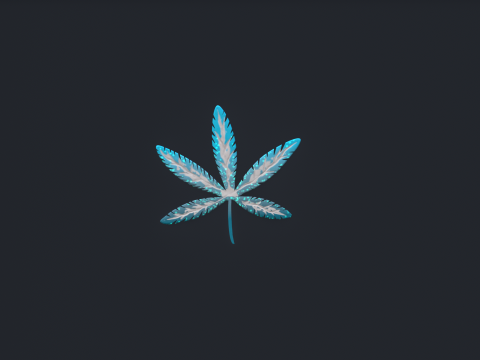 Stylized IMM Leaf Brush Modèle 3D