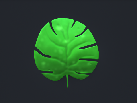 Stylized IMM Leaf Brush Modèle 3D