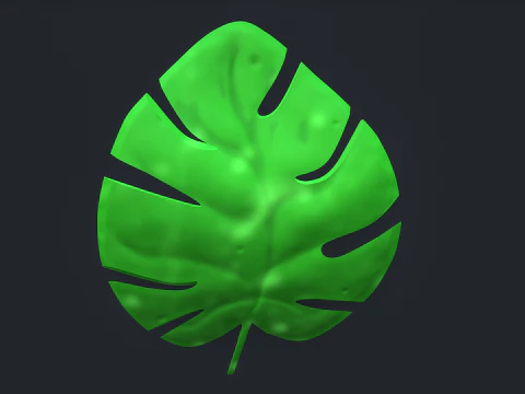 Stylized IMM Leaf Brush 3D Model