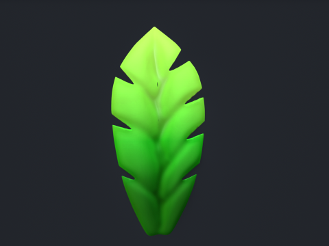 Stylized IMM Leaf Brush Modèle 3D