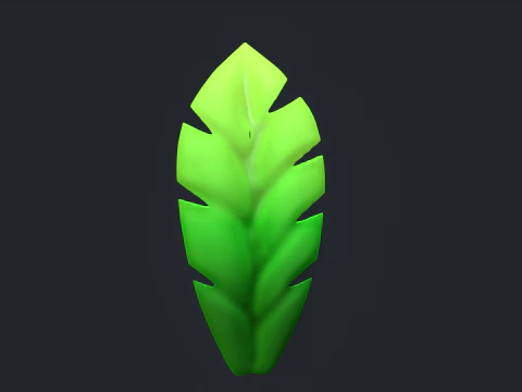 Stylized IMM Leaf Brush 3D Model