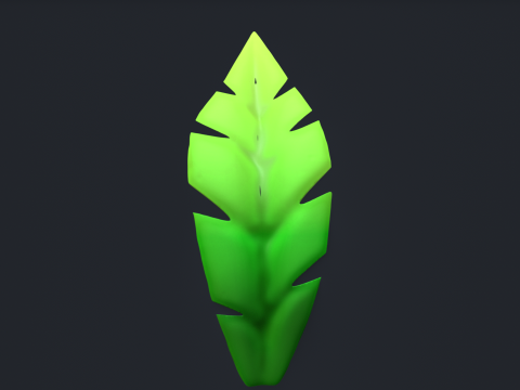 Stylized IMM Leaf Brush Modèle 3D