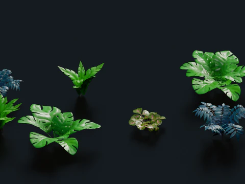 Stylized IMM Leaf Brush 3D Model