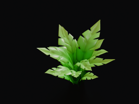 Stylized IMM Leaf Brush Modèle 3D