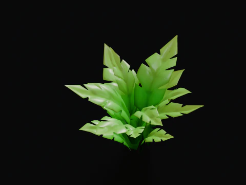 Stylized IMM Leaf Brush 3D Model