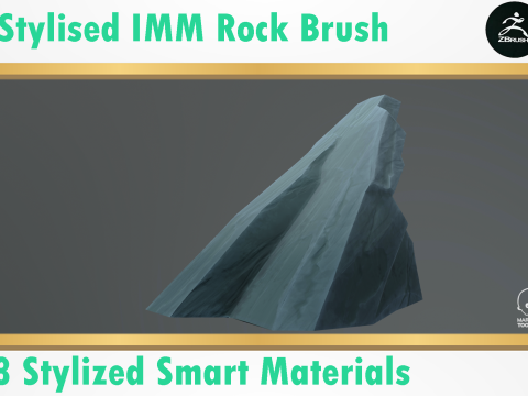 Stylized Rock Brush 3D Model