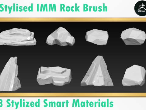 Stylized Rock Brush 3D मॉडल