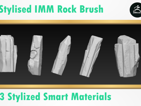 Stylized Rock Brush 3D मॉडल