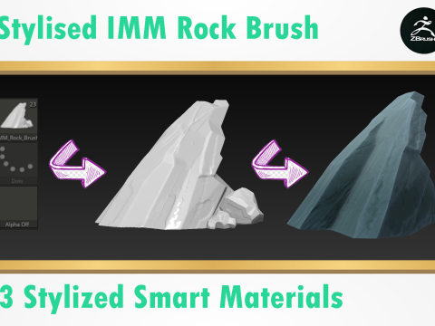 Stylized Rock Brush 3D मॉडल