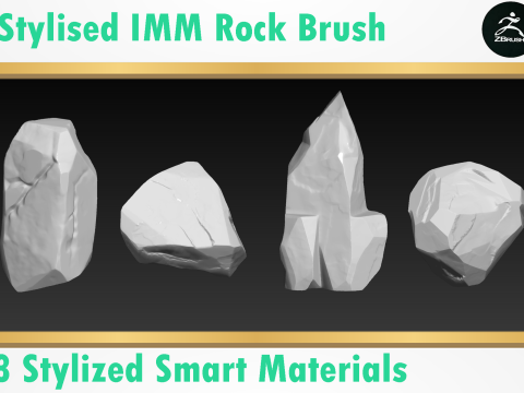 Stylized Rock Brush 3D मॉडल