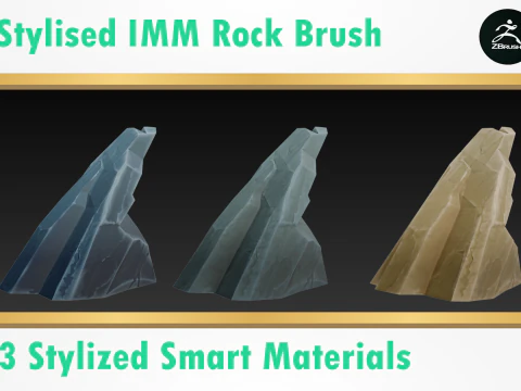 Stylized Rock Brush 3D Model