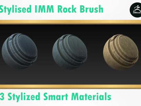 Stylized Rock Brush 3D Model