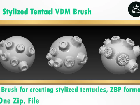 Stylized Tentacl Brush 3D Model