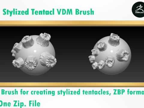 Stylized Tentacl Brush 3D Model