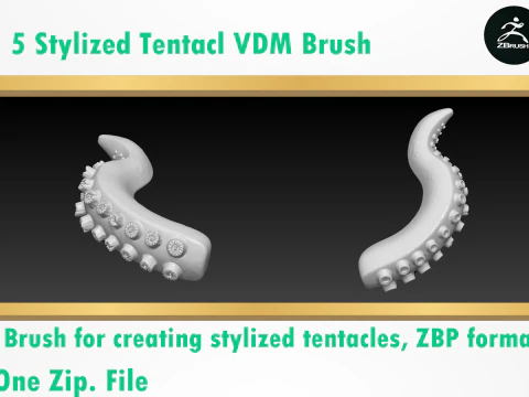 Stylized Tentacl Brush 3D Model