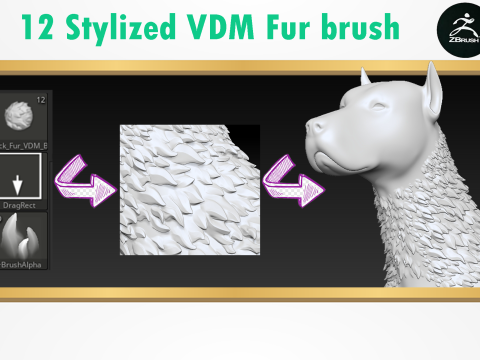 Stylized Fur Brush 3D Model