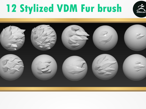 Stylized Fur Brush Modèle 3D