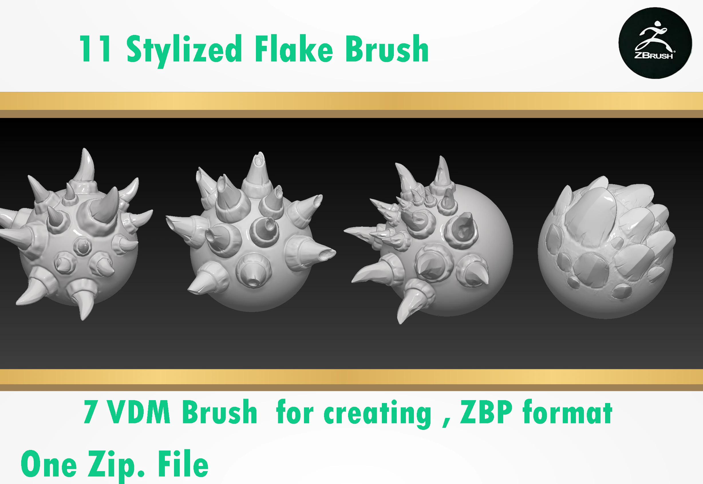 Free Set Flake Brush 3D Model .c4d .max .obj .3ds .fbx .stl .blend 