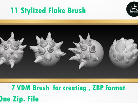 Free Set Flake Brush 3D Модель