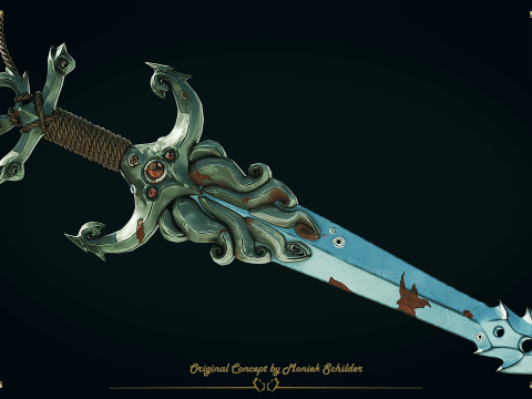 Stylized fantasy sword Modelo 3D