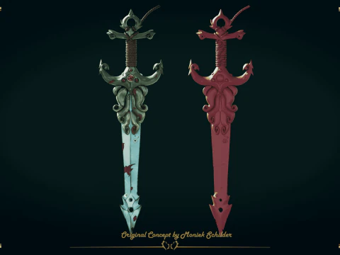 Stylized fantasy sword 3D Model