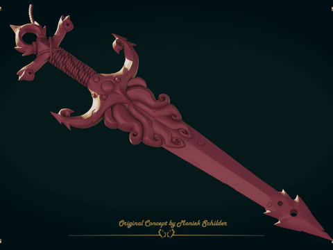 Stylized fantasy sword 3D Model
