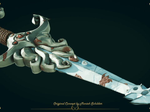 Stylized fantasy sword Modelo 3D