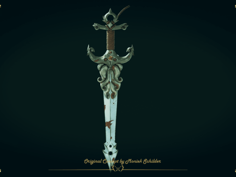 Stylized fantasy sword Modelo 3D