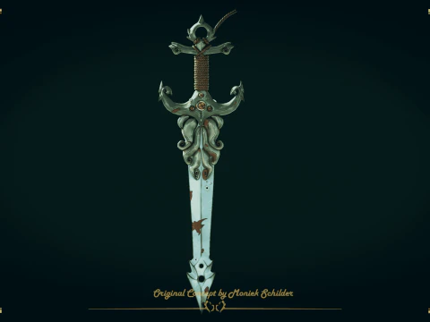 Stylized fantasy sword 3D Model