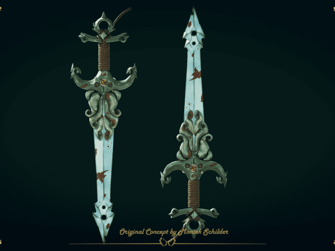 Stylized fantasy sword Modelo 3D