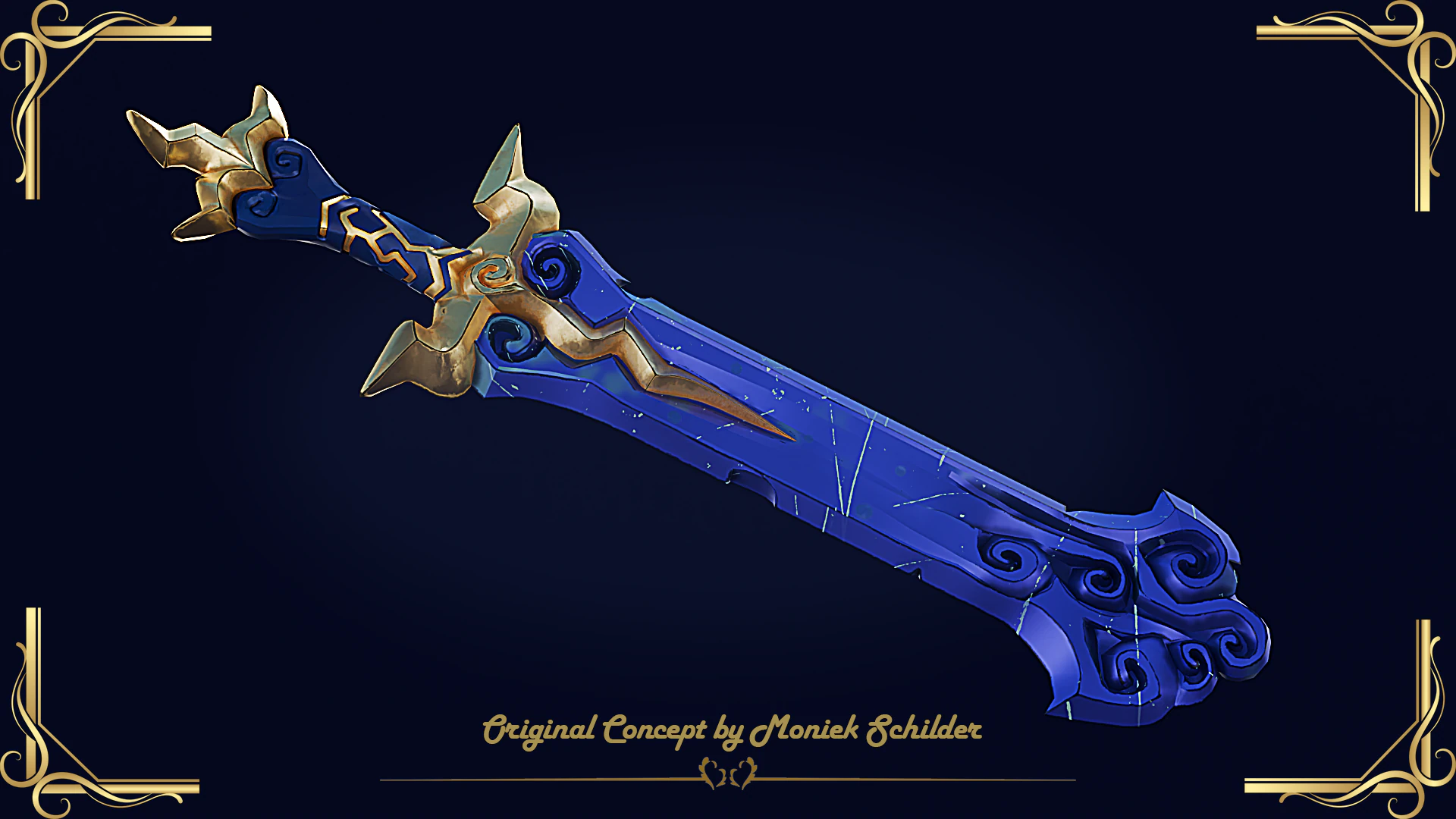 Stylized fantasy sword 3D Model .c4d .max .obj .3ds .fbx .stl .blend